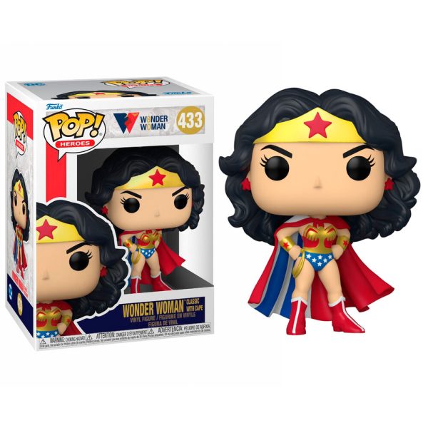 funko de wonder woman clásica con capa