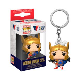 llavero funko de wonder woman con escudo