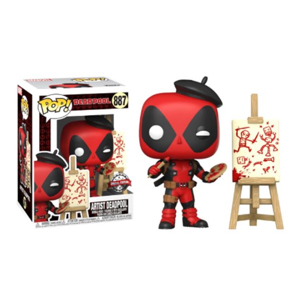 funko de deadpool artista pintando