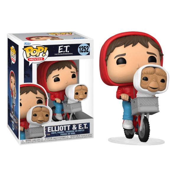 funko de elliot con et en bicicleta