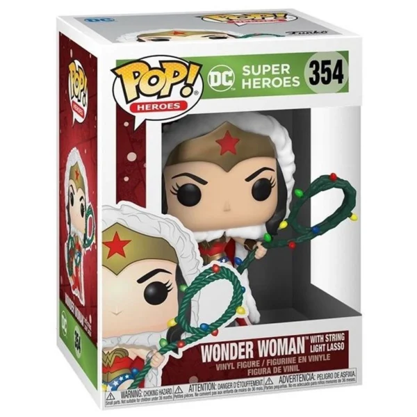 FUNKO POP Wonder Woman con Lazo de Luces 354 - DC Navidad - Imagen 2